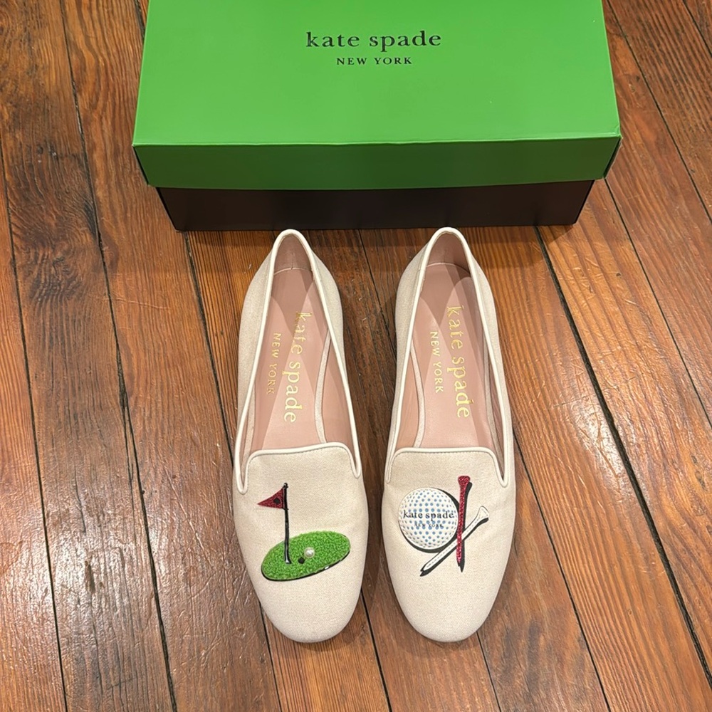 Kate Spade New York Canvas Golf Loafers. Women's Size 8 B